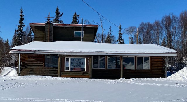 View of Kenai church building from Spur Highway